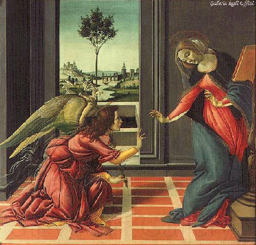 BOTTICELLI, Sandro The Annunciation gfhfghgf Norge oil painting art